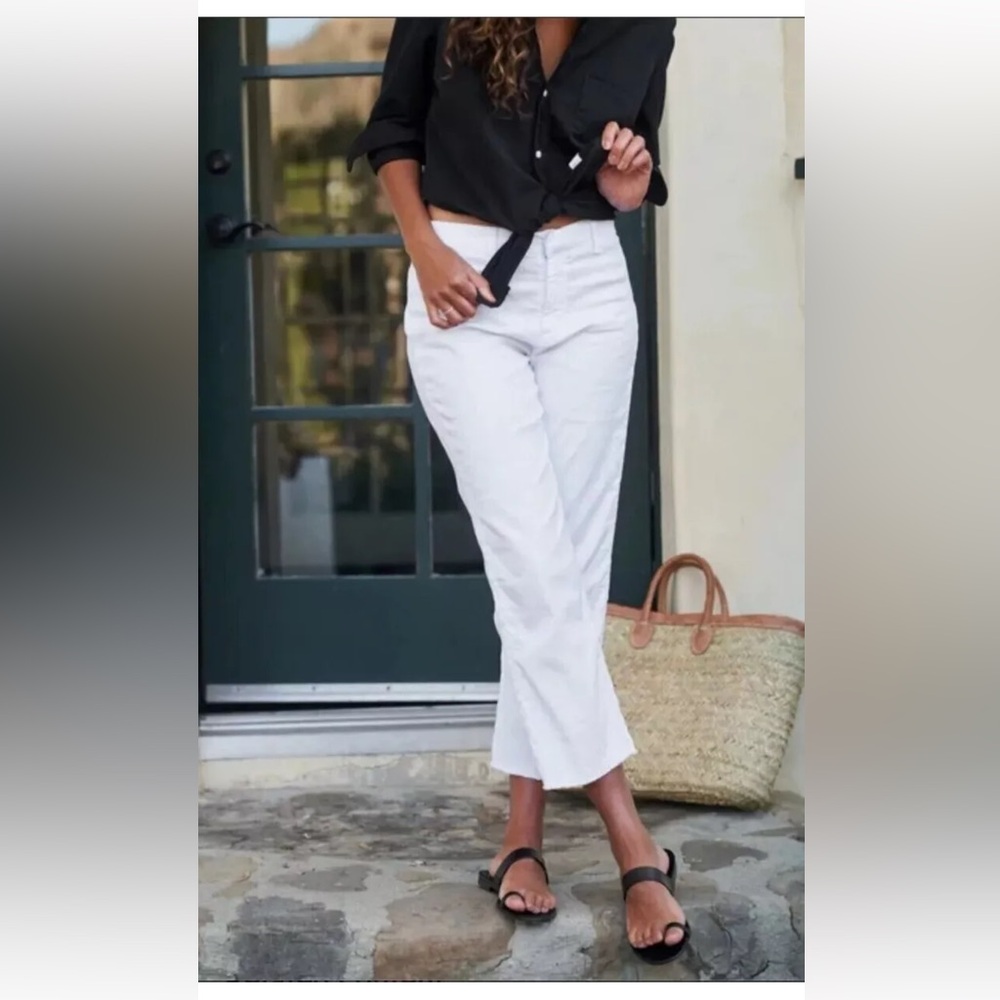 NWOT FRANK & EILEEN KINSALE TROUSERS ITALIAN PERFORMANCE LINEN CROP PANTS  $298